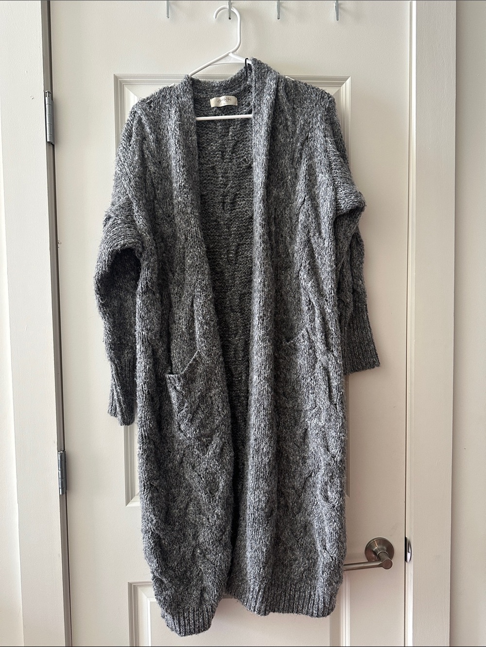 A Beautiful Soul Cozy Long Open-Front Gray Women's Sweater Cardigan